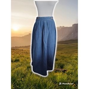 VTG Calvin Klein Maxi Jean Skirt Women 8 Blue Coastal Cowgirl Western Dark Denim